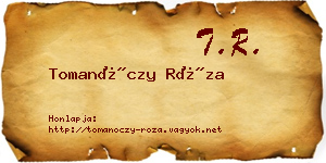 Tomanóczy Róza névjegykártya
