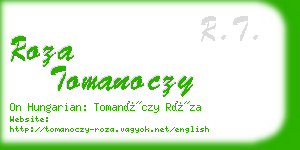 roza tomanoczy business card